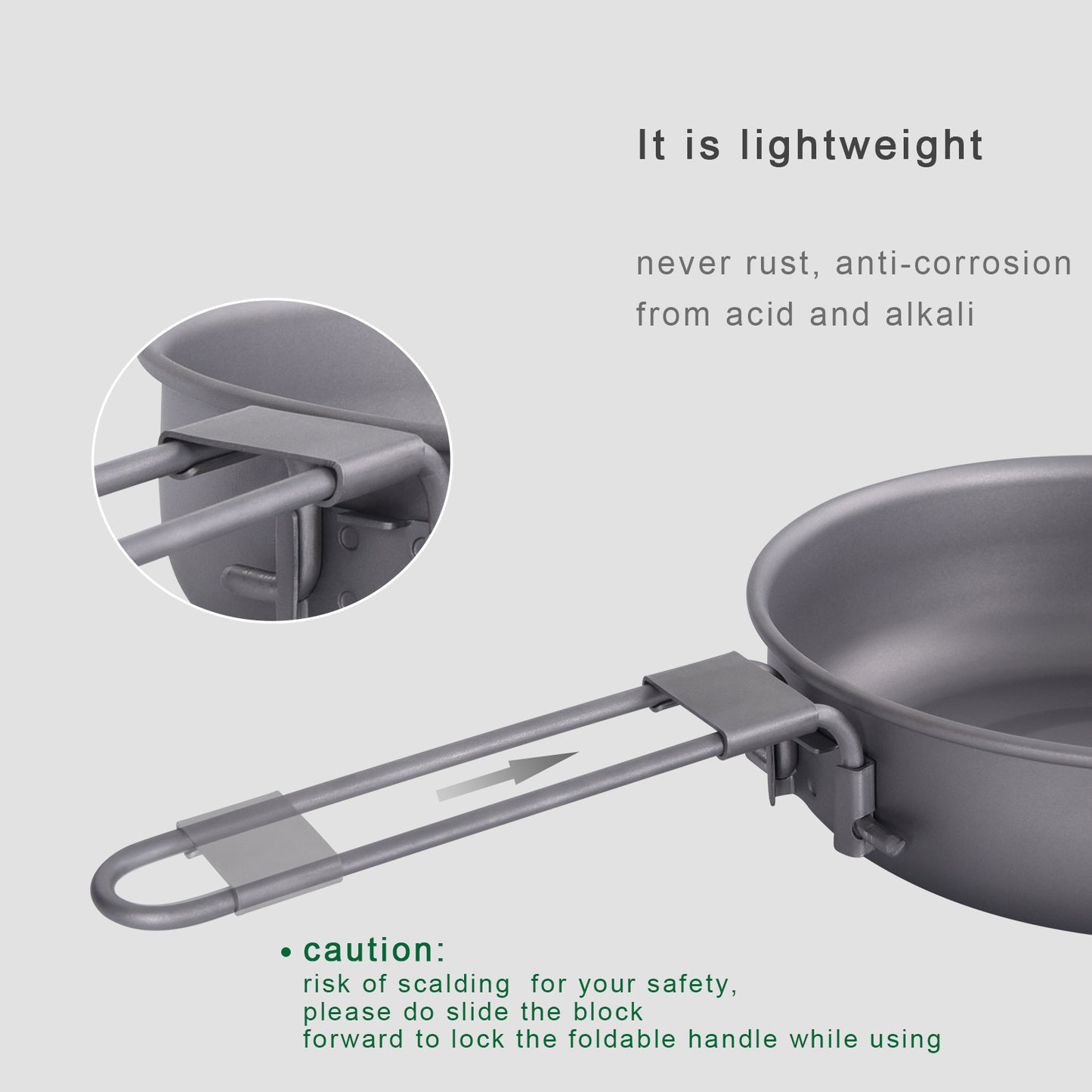Boundless Voyage Titanium Frying Pan 5 inch Lightweight Nonstick Outdoor Camping Cookware