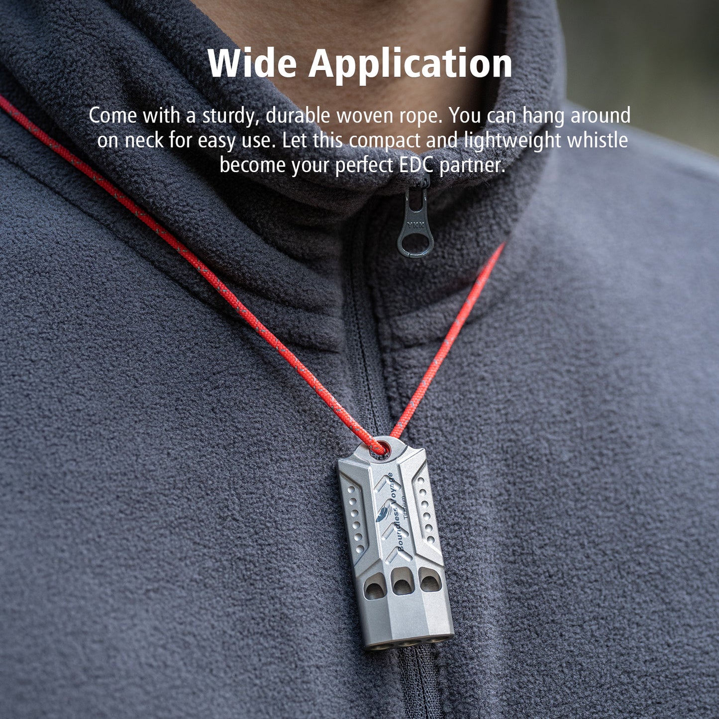 Boundless Voyage Titanium Emergency Whistle – Loud Safety Whistle with Lanyard for Camping, Hiking, Sports & EDC