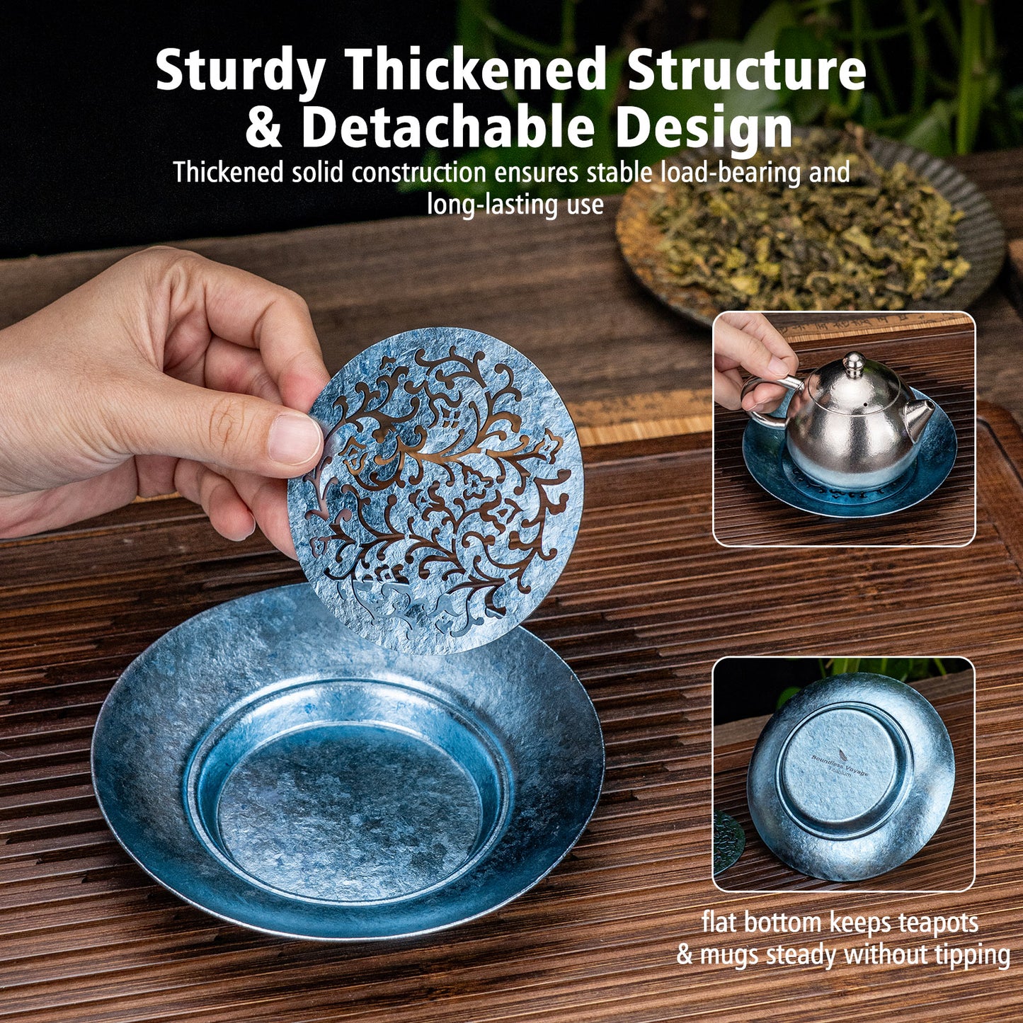 Boundless Voyage Titanium Tea Tray – Detachable Gongfu Tea Drain Tray with Water Storage for Home, Office & Travel