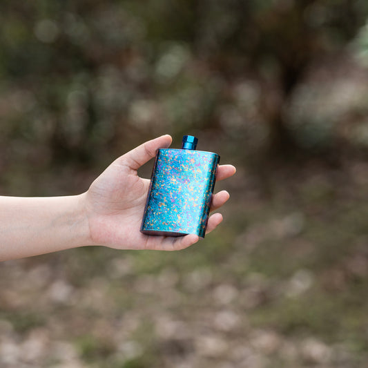 Boundless Voyage 100ml Titanium Colorful Flask | Eco-Friendly Ultralight Mini Liquor Bottle for Whiskey, Wine, Juice & Water | Christmas & Thanksgiving Gift for Travel & Outdoor