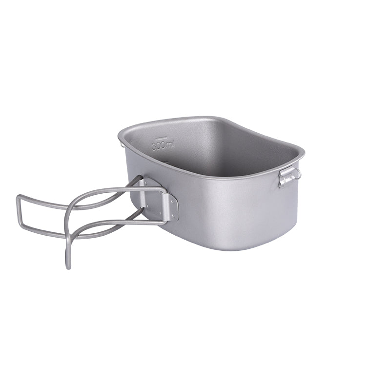 Boundless Voyage TA1 Titanium Military Canteen Set 400ml+750ml Ultralight Cooking & Mess Kit for Camping & Survival