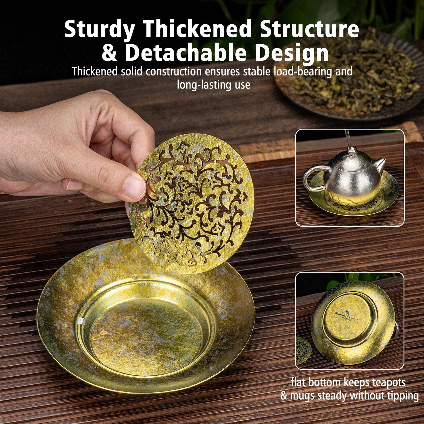 Boundless Voyage Titanium Tea Tray – Detachable Gongfu Tea Drain Tray with Water Storage for Home, Office & Travel