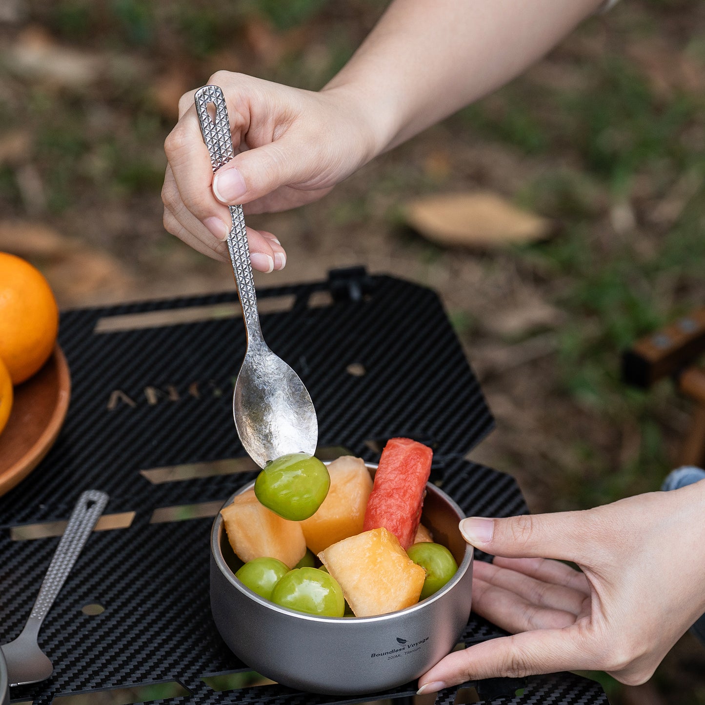 Boundless Voyage Titanium 2-in-1 Spork – Ultralight Camping & Travel Cutlery Non-Coated & Dishwasher Safe