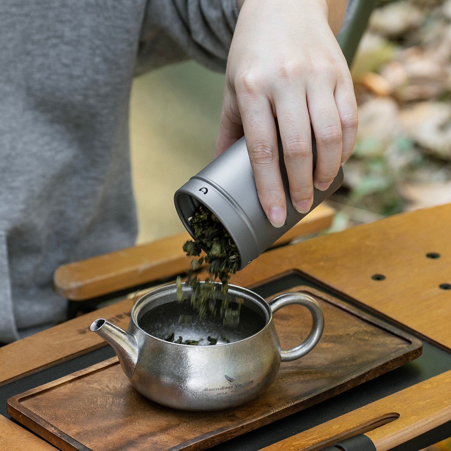 Boundless Voyage TA1 Titanium Tea Caddy Canister – Ultralight Portable Airtight Storage Container for Loose Tea, Coffee, Spices, Beans & Sugar