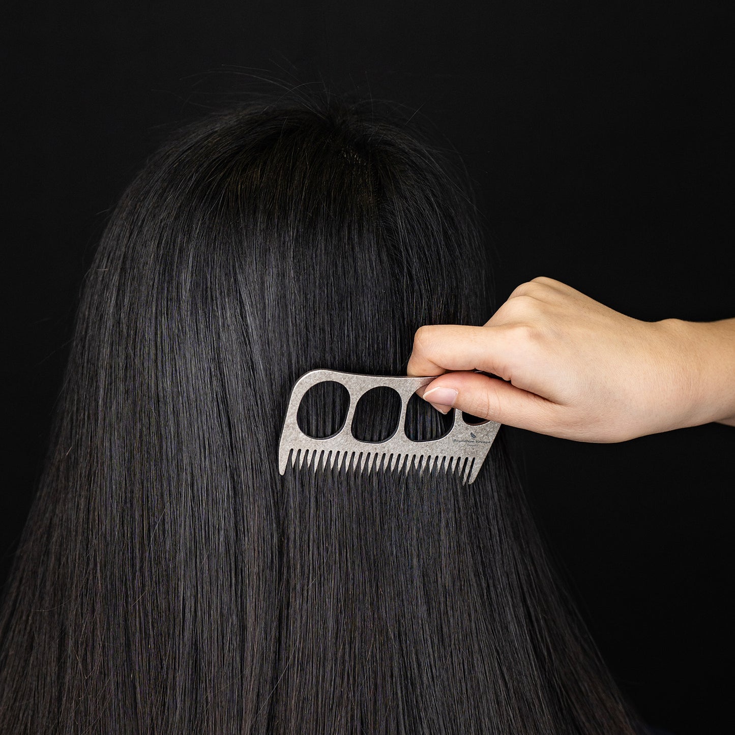 Boundless Voyage Titanium Crescent Comb – Hair & Beard Pocket Comb for Travel, EDC & Everyday Grooming