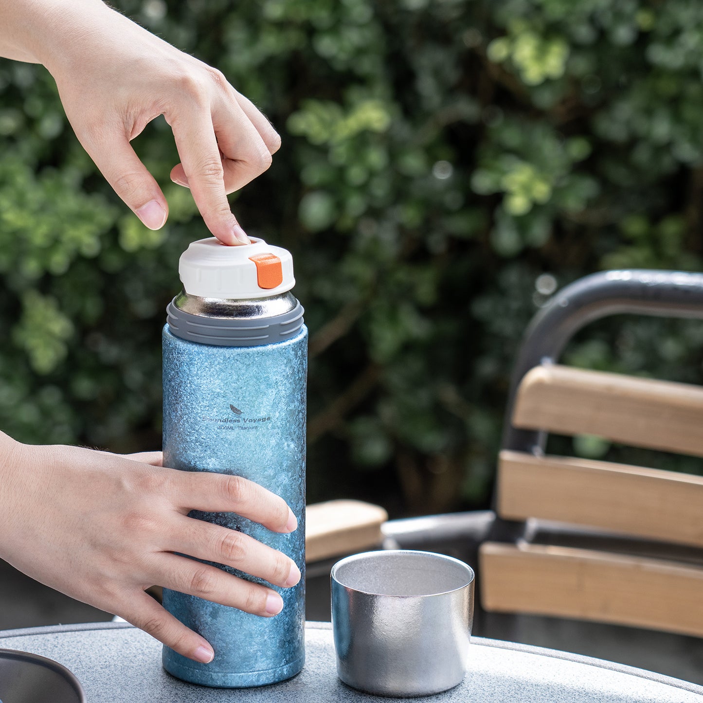 Boundless Voyage 500ml Titanium Vacuum Insulated Water Bottle | 17oz Ultralight Double-Walled Thermal Flask | Leakproof, Non-Toxic & BPA-Free Coffee Thermos for Hiking & Travel