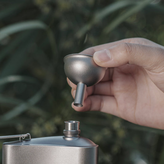 Boundless Voyage Ultralight Titanium Funnel | Multi-Use Food-Grade Pouring Tool for Hip Flasks & Bottles | Non-Toxic Liquid, Oil & Powder Filter for Kitchen, Camping & Travel