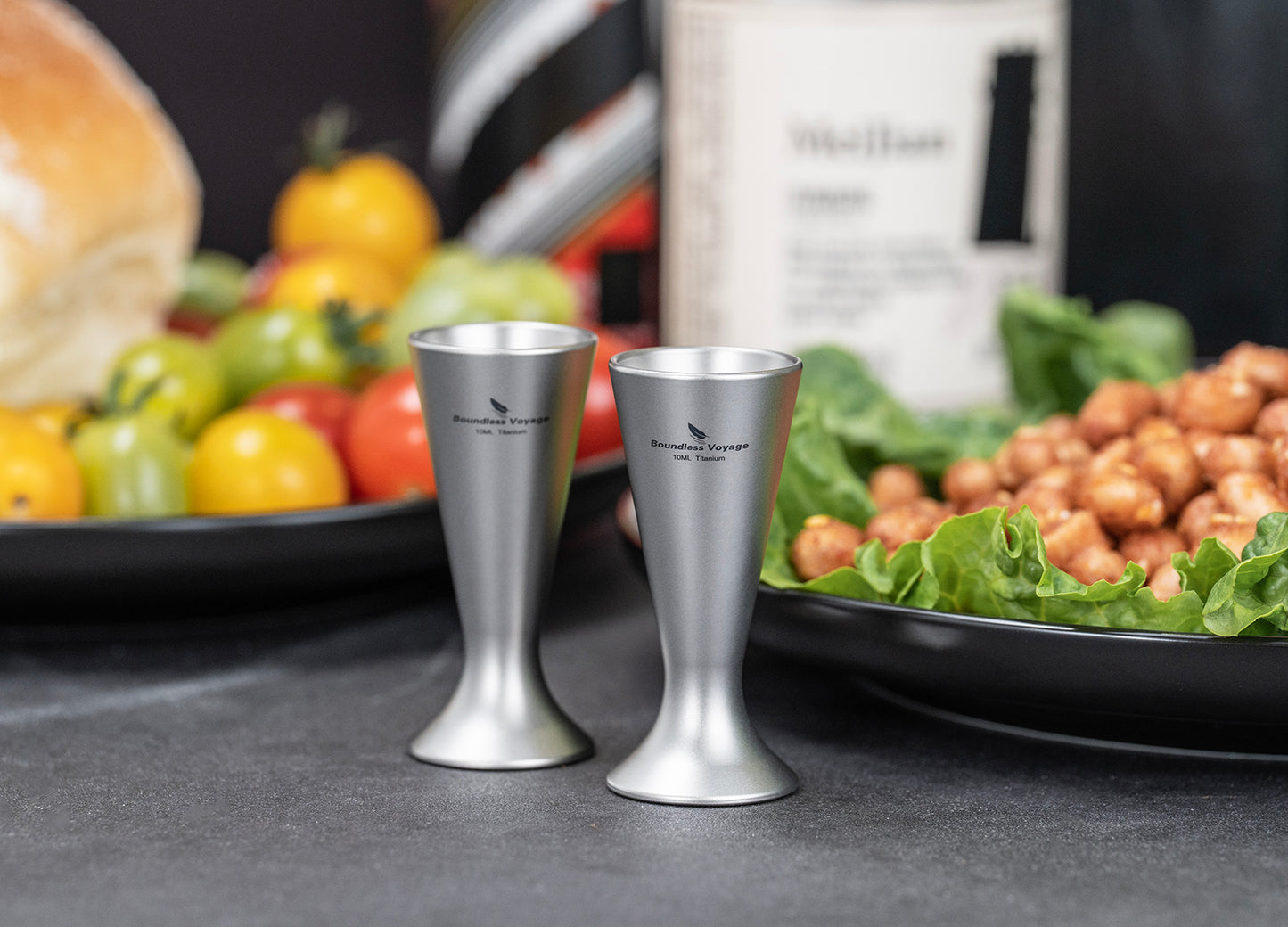 Boundless Voyage Titanium Shot Glasses – Ultralight Mini Tequila & Whiskey Cups, Durable Travel Drinkware for Camping, Parties & Bar Use