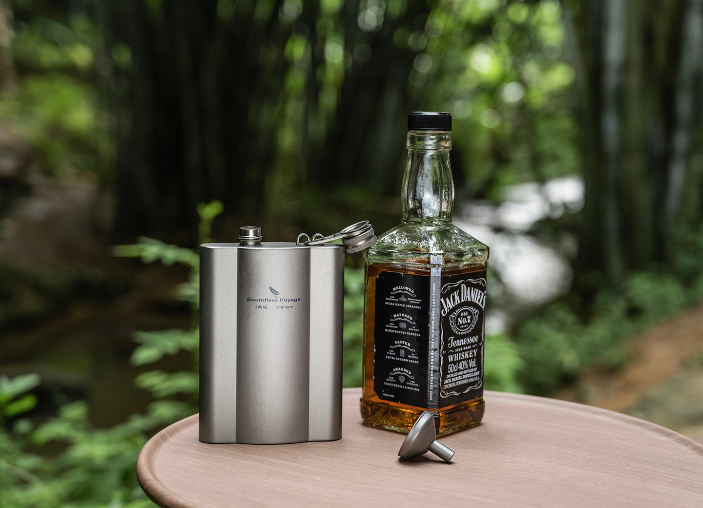 Boundless Voyage Titanium Flask 240ml+funnel Rust-Free Ultralight Small Liquor Flask Bottle for Whiskey Vodka Wine Outdoor Portable Travel Outdoor