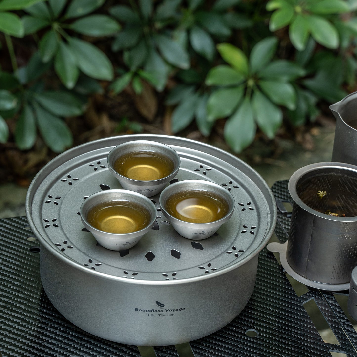 Boundless Voyage 25ml Titanium Double-Walled Tea Cup | 15g Featherlight Mini Tasting Mug | Anti-Scald Insulated Kung Fu Teacup for Camping