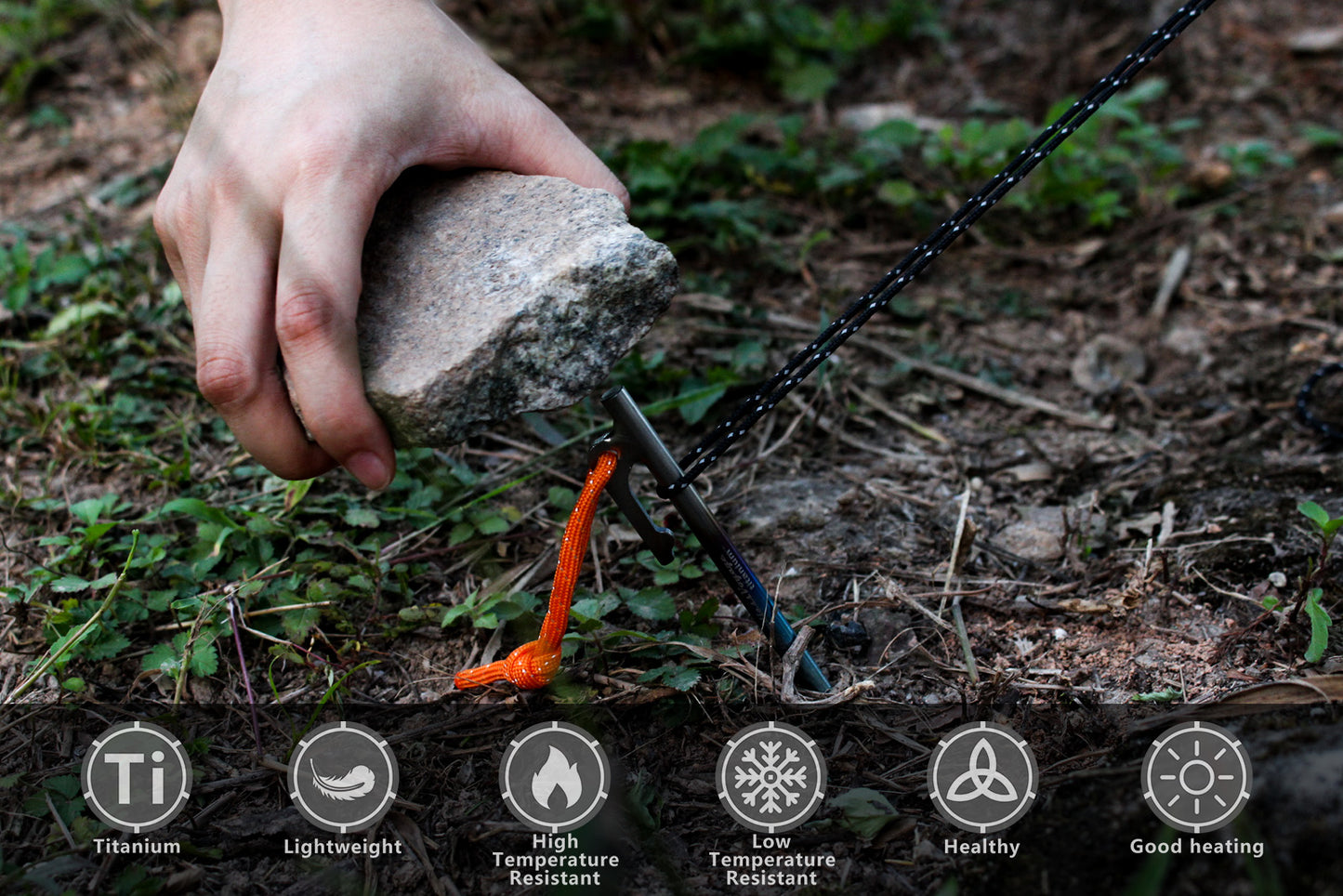 Boundless Voyage Colorful Titanium Alloy Tent Stakes – Ultralight Strong Camping Pegs (20cm / 24cm / 30cm / 35cm / 40cm)