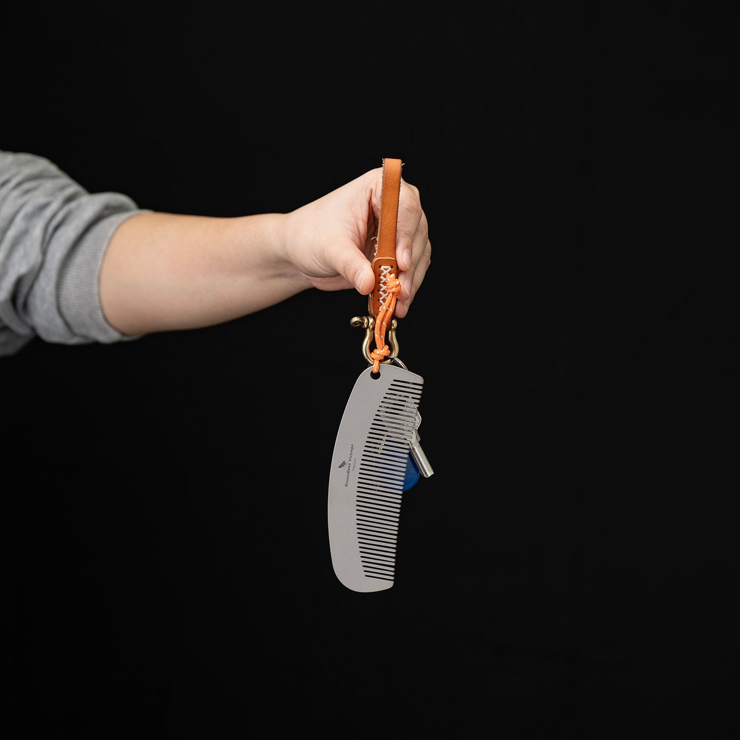 Boundless Voyage Titanium Crescent Comb – Hair & Beard Grooming Comb for Travel, EDC & Everyday Use