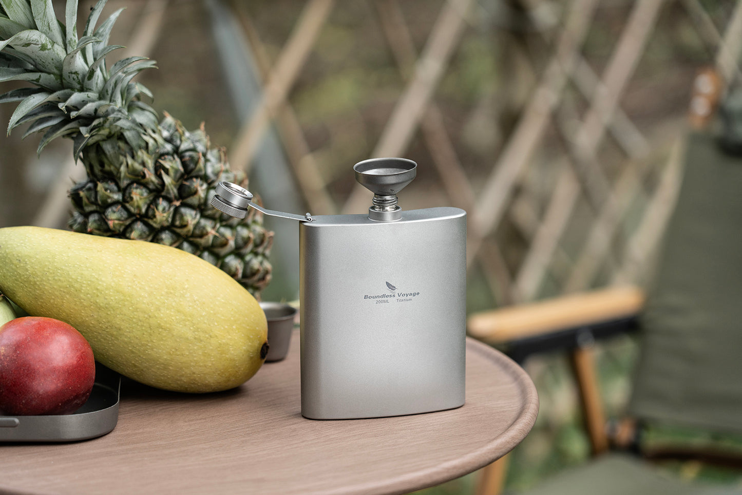 Boundless Voyage 7oz Titanium Flask – Ultralight 200ml Pocket Liquor Bottle, Pure TA1 Titanium, Leakproof Travel Hip Flask for Camping, Hiking & Outdoor Adventures