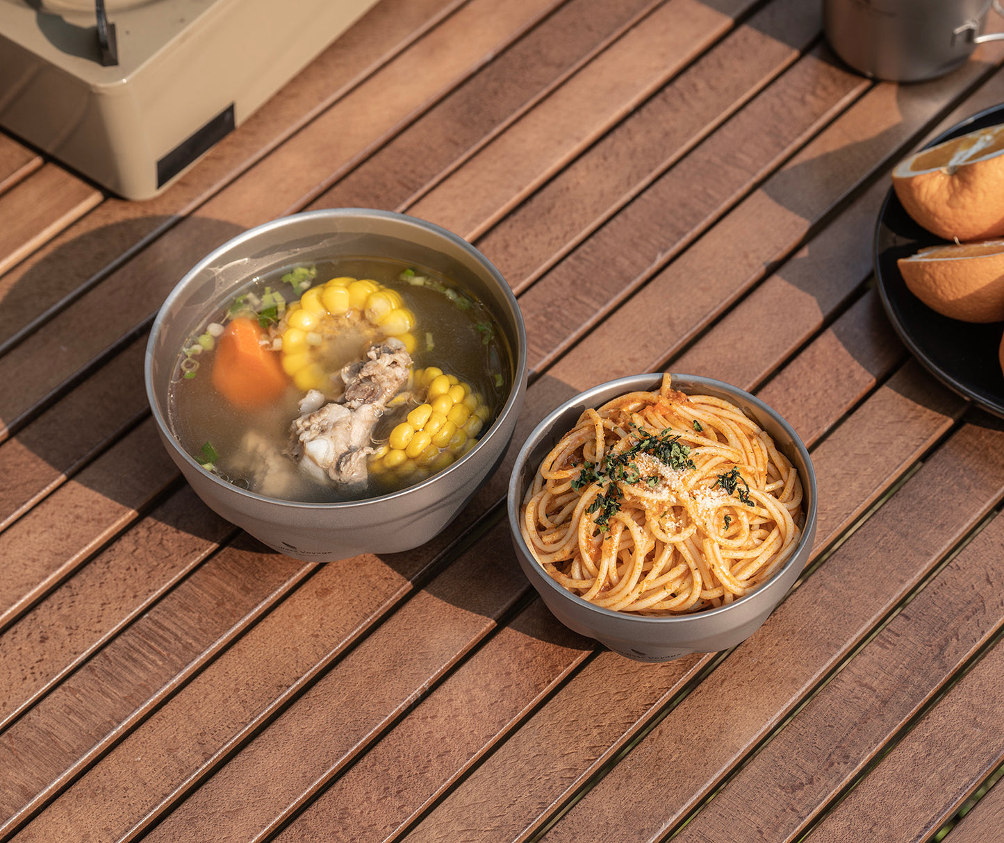 Boundless Voyage Titanium Double-Wall Bowl Set – 500ml & 800ml Insulated Camping Bowls for Soup, Oatmeal & Outdoor Dining