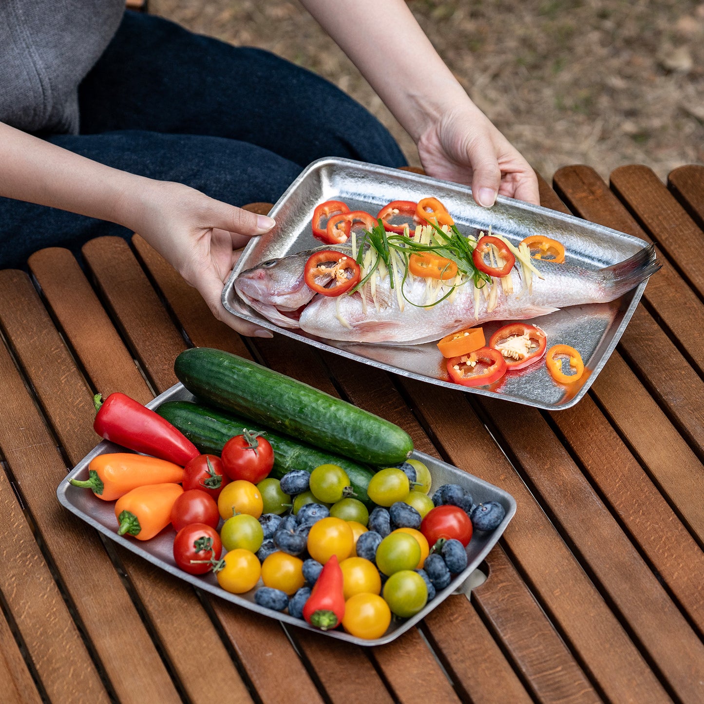 Boundless Voyage 27.7cm Titanium Square Plate | 186g Ultralight Camping Dinner Tray | Heat-Resistant & Dishwasher Safe Outdoor Tableware