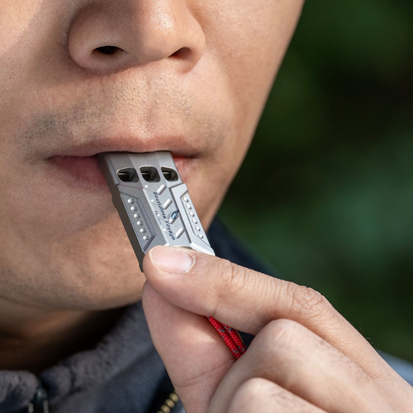 Boundless Voyage Titanium Emergency Whistle – Loud Safety Whistle with Lanyard for Camping, Hiking, Sports & EDC