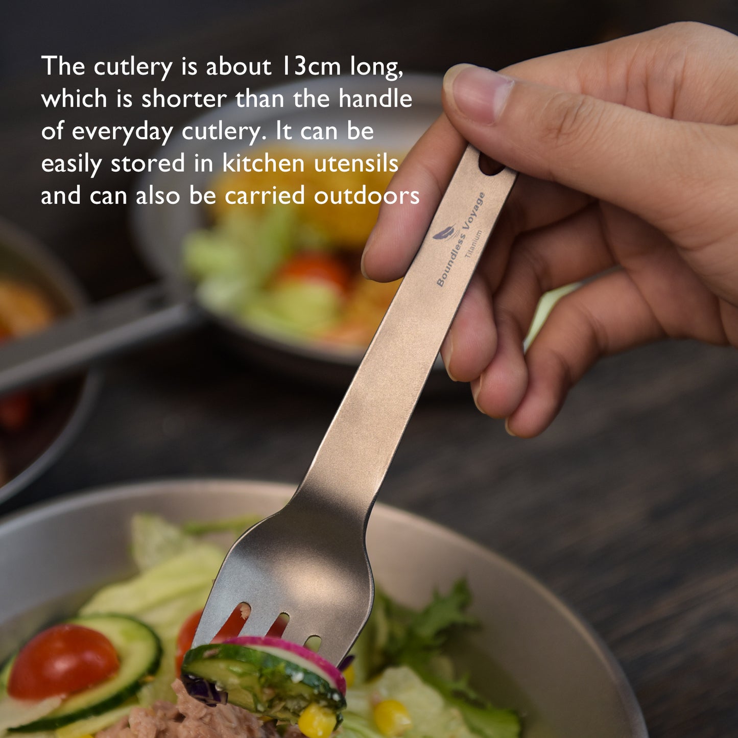 Boundless Voyage Titanium Cutlery Set – Ultralight Camping Knife Fork Spoon Set with Bottle Opener for Travel & Outdoor Use