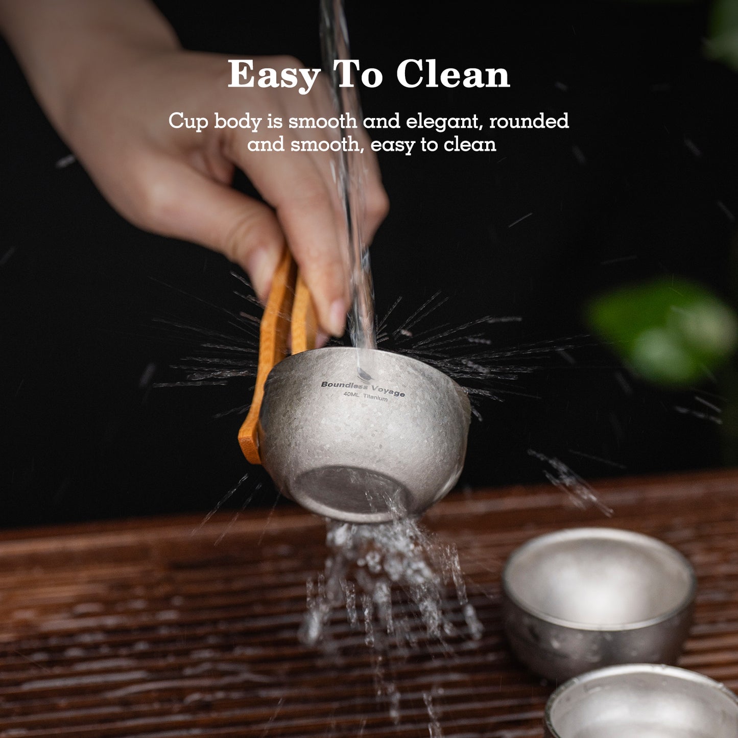 Boundless Voyage Titanium Tea Cup  40ml Ultralight Mini Cup for Camping Travel & Traditional Tea Rituals