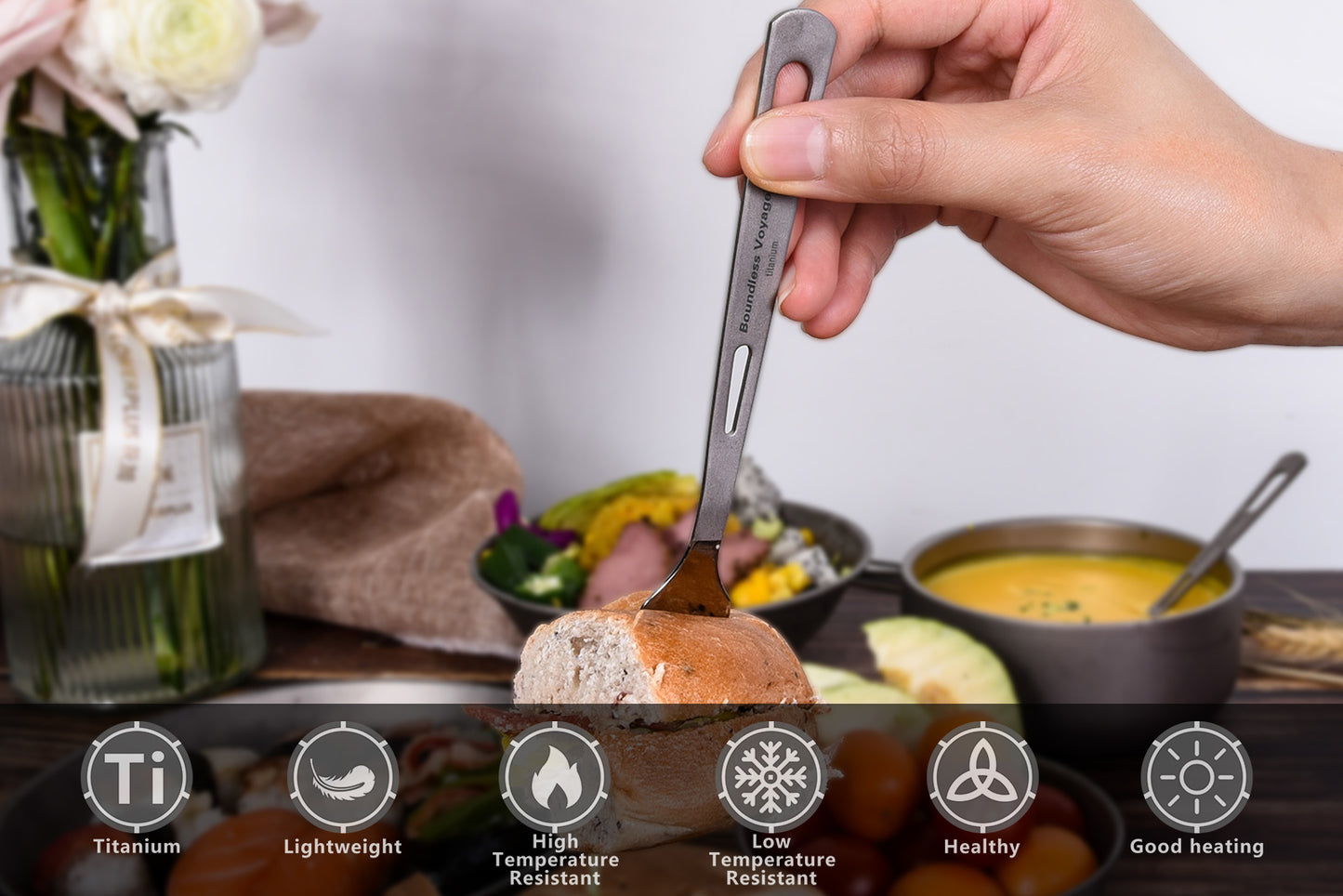 Boundless Voyage Titanium Fork – Ultralight Camping Cutlery for Outdoor & Everyday Use