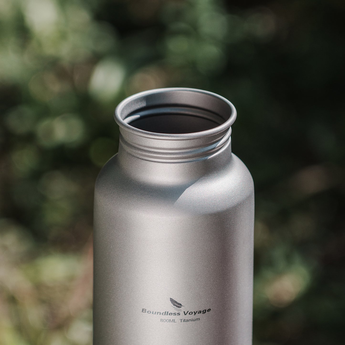 Boundless Voyage 800ml Pure Titanium Water Bottle with Titanium Lid | 27oz Ultralight Plastic-Free Sports Flask | Leakproof & Non-Toxic Metal Canteen for Cycling, Hiking & EDC