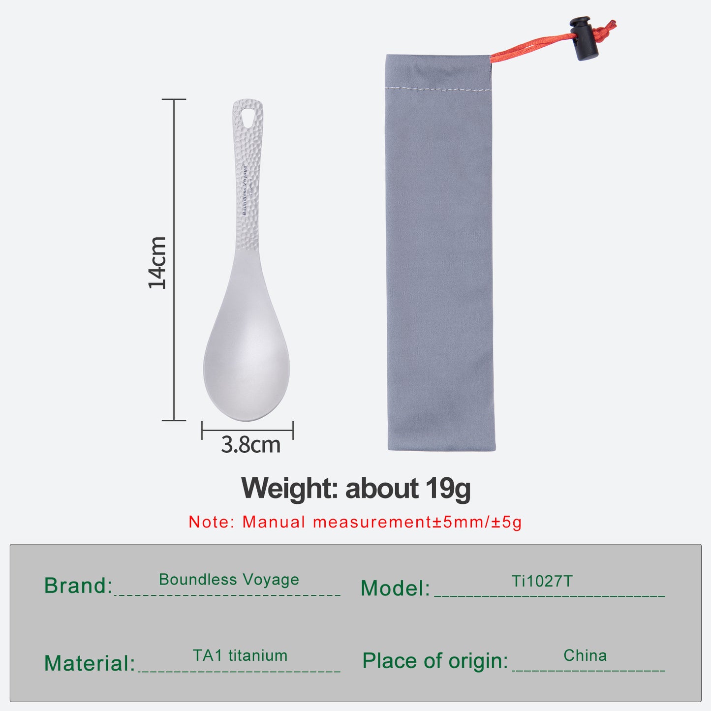 Boundless Voyage Titanium Soup Spoon – Ultralight Camping Spoon for Soup, Rice & Outdoor Dining