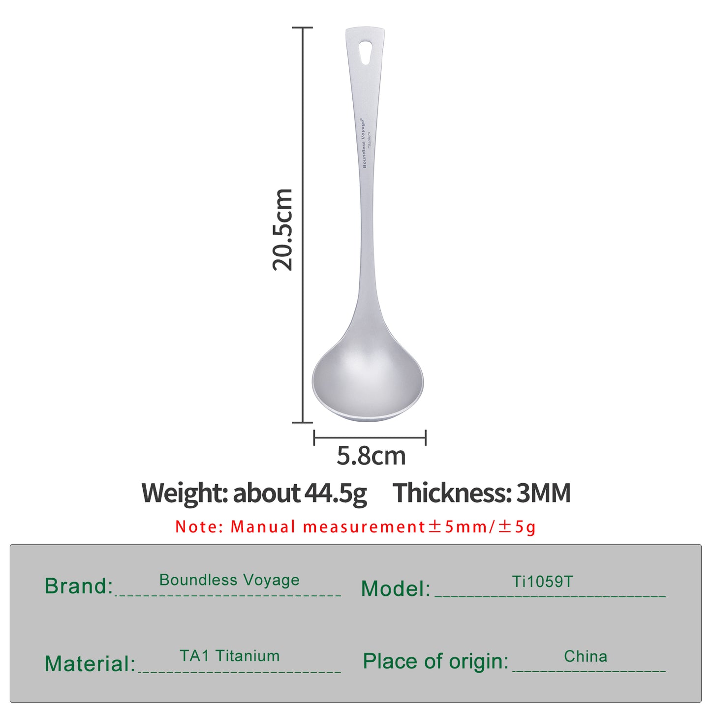 Boundless Voyage Titanium Soup Spoon – Ultralight Camping Tableware for Hiking, Travel & Outdoor Dining