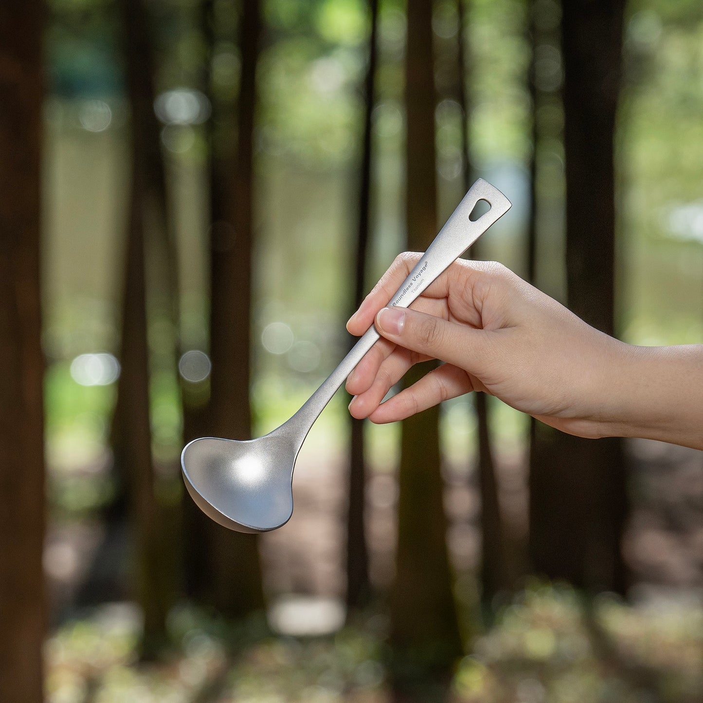 Boundless Voyage Titanium Soup Spoon – Ultralight Camping Tableware for Hiking, Travel & Outdoor Dining