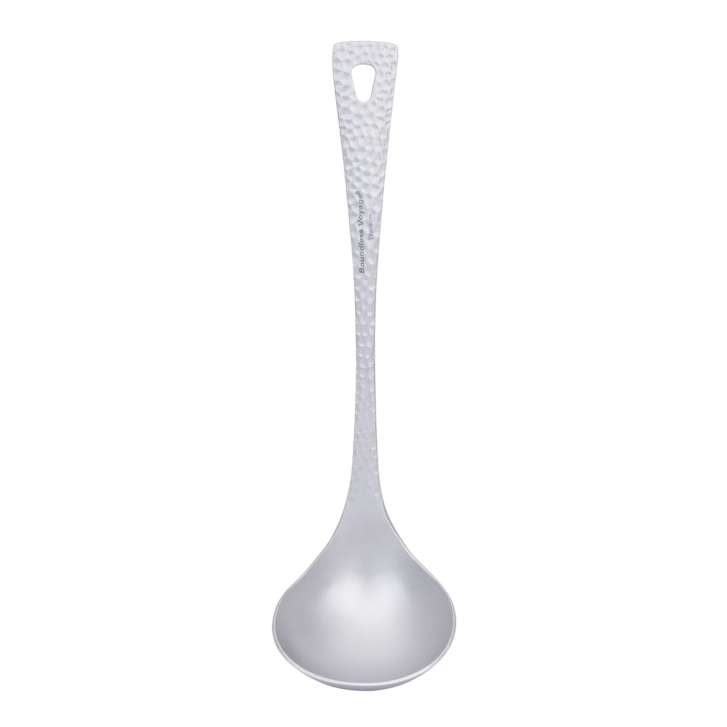 Boundless Voyage Titanium Soup Spoon – Ultralight Camping Spoon with Embossed Handle for Hiking & Outdoor Dining