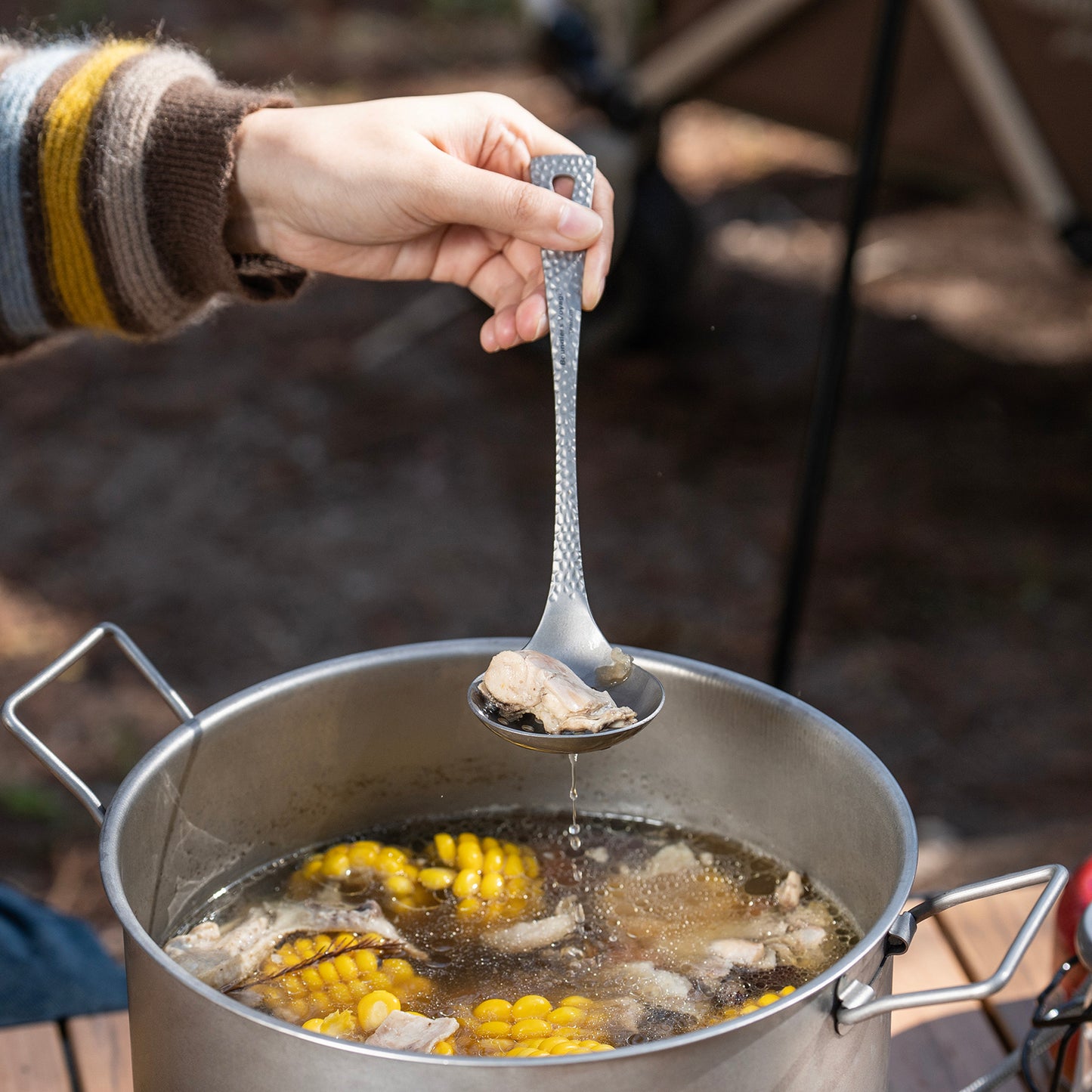 Boundless Voyage Titanium Skimmer Spoon – Ultralight Camping Slotted Spoon for Cooking, Frying & Outdoor Dining