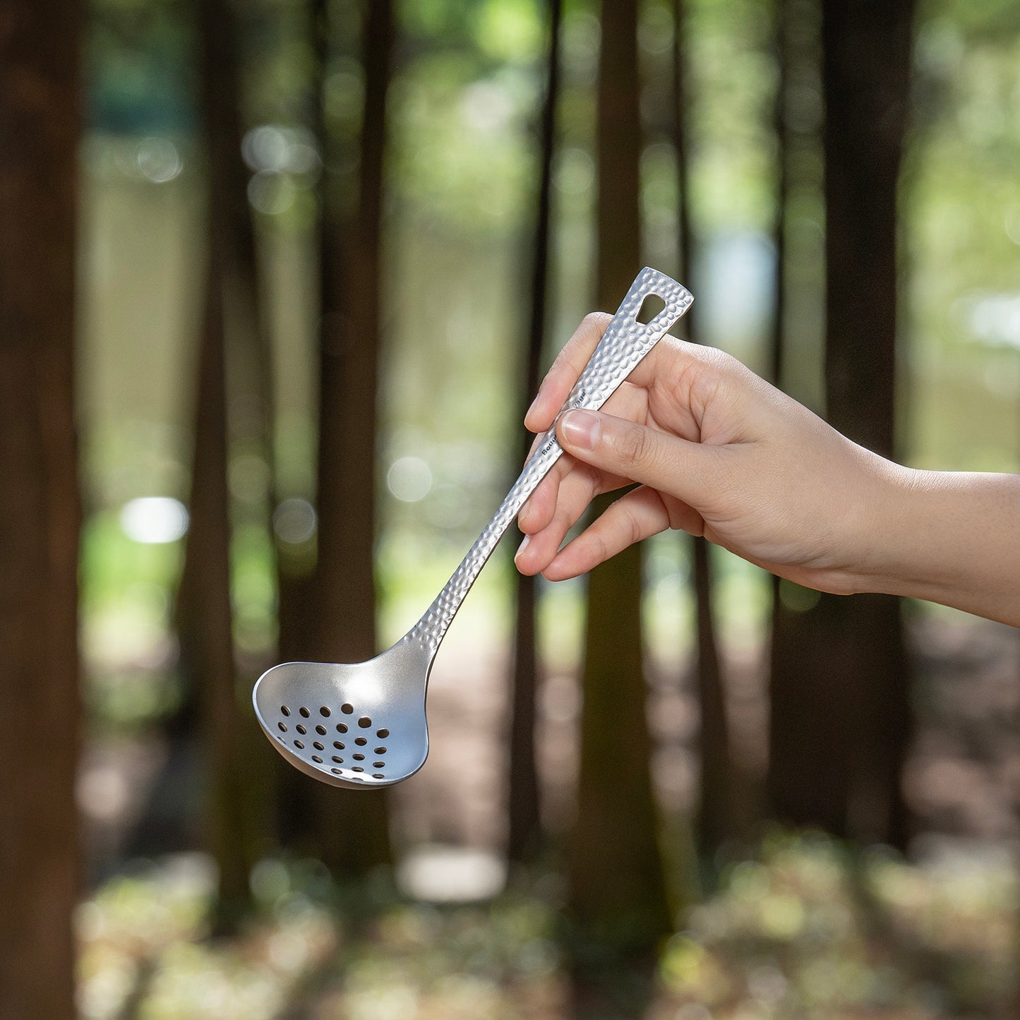 Boundless Voyage Titanium Skimmer Spoon – Ultralight Camping Slotted Spoon for Cooking, Frying & Outdoor Dining