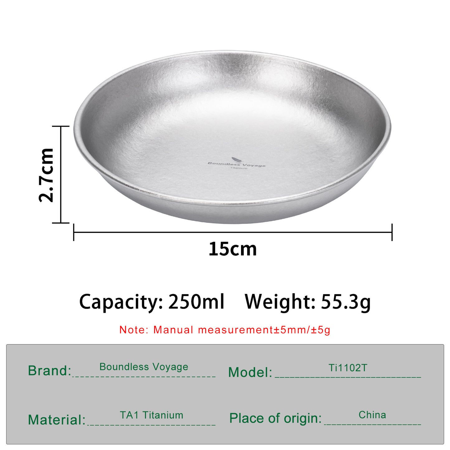 Boundless Voyage Titanium Pan 250ml – Ultralight Camping Frying Pan & Outdoor Cooking Dish for Hiking & Travel