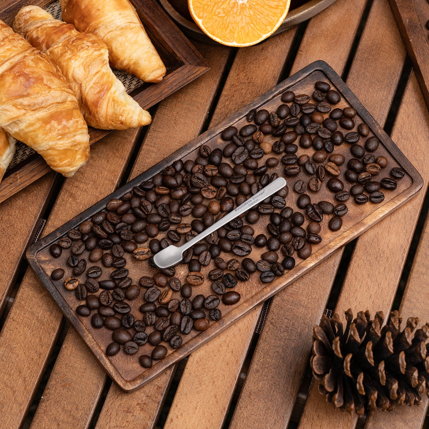 Boundless Voyage  Titanium Mini Coffee Spoon – Ultralight Reusable Espresso & Dessert Spoon for Home, Office, Travel & Camping 5PCS