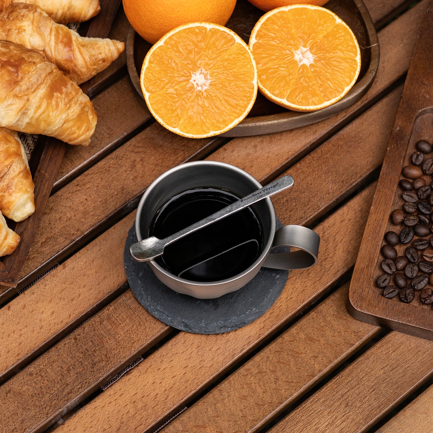 Boundless Voyage  Titanium Mini Coffee Spoon – Ultralight Reusable Espresso & Dessert Spoon for Home, Office, Travel & Camping 5PCS