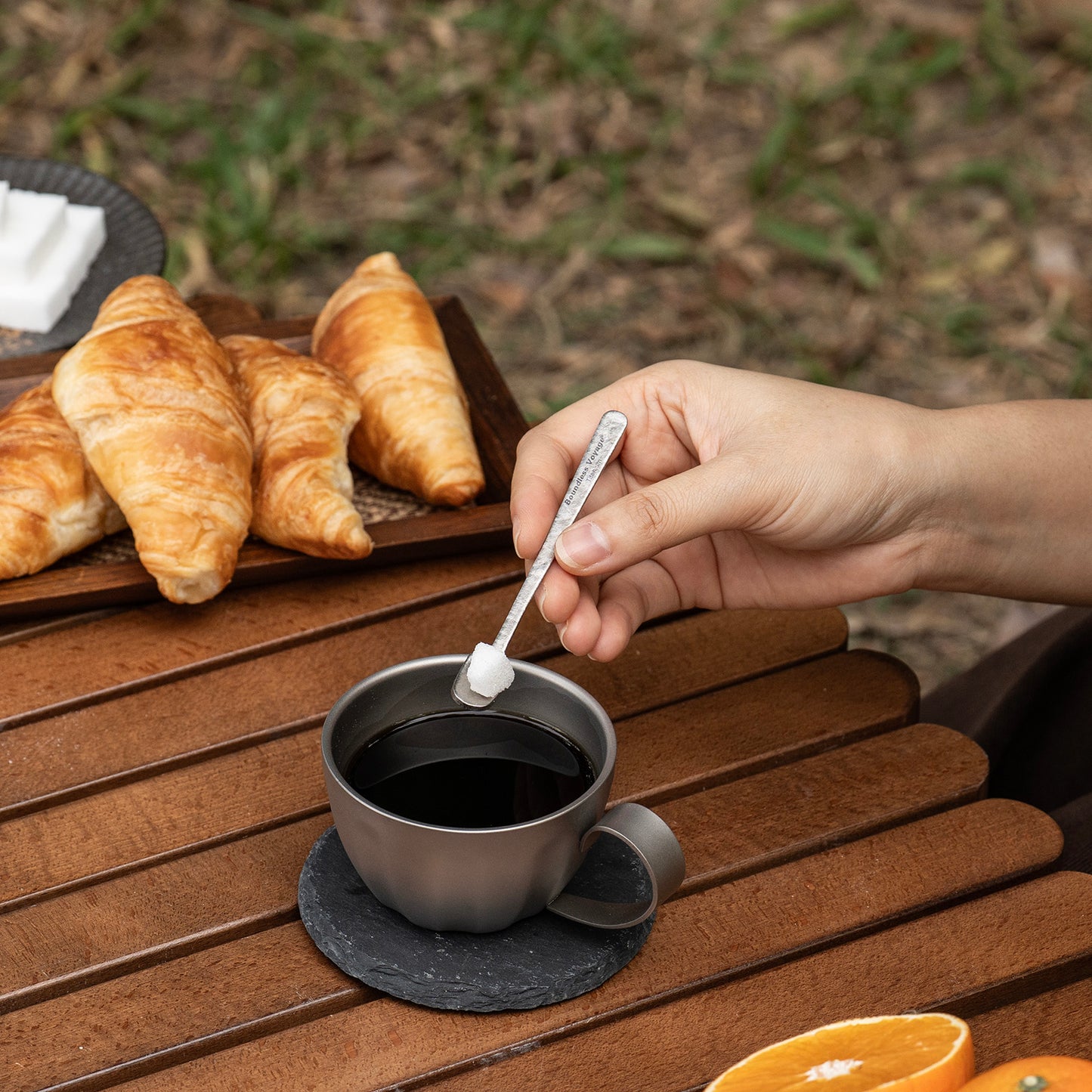 Boundless Voyage  Titanium Mini Coffee Spoon – Ultralight Reusable Espresso & Dessert Spoon for Home, Office, Travel & Camping 5PCS