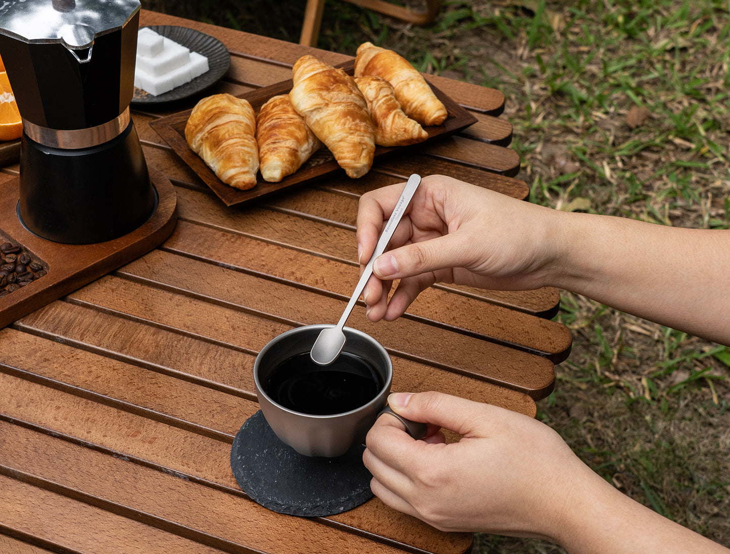 Boundless Voyage TA1 Titanium Mini Coffee Spoon – Ultralight Reusable Espresso & Dessert Spoon for Home, Office, Travel & Camping