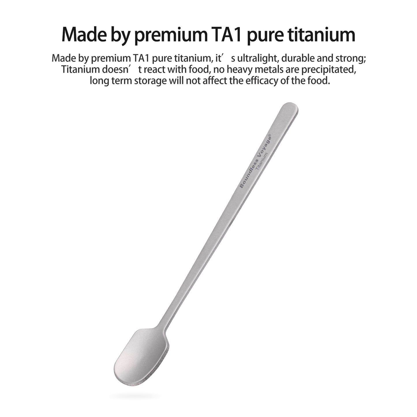 Boundless Voyage TA1 Titanium Mini Coffee Spoon – Ultralight Reusable Espresso & Dessert Spoon for Home, Office, Travel & Camping