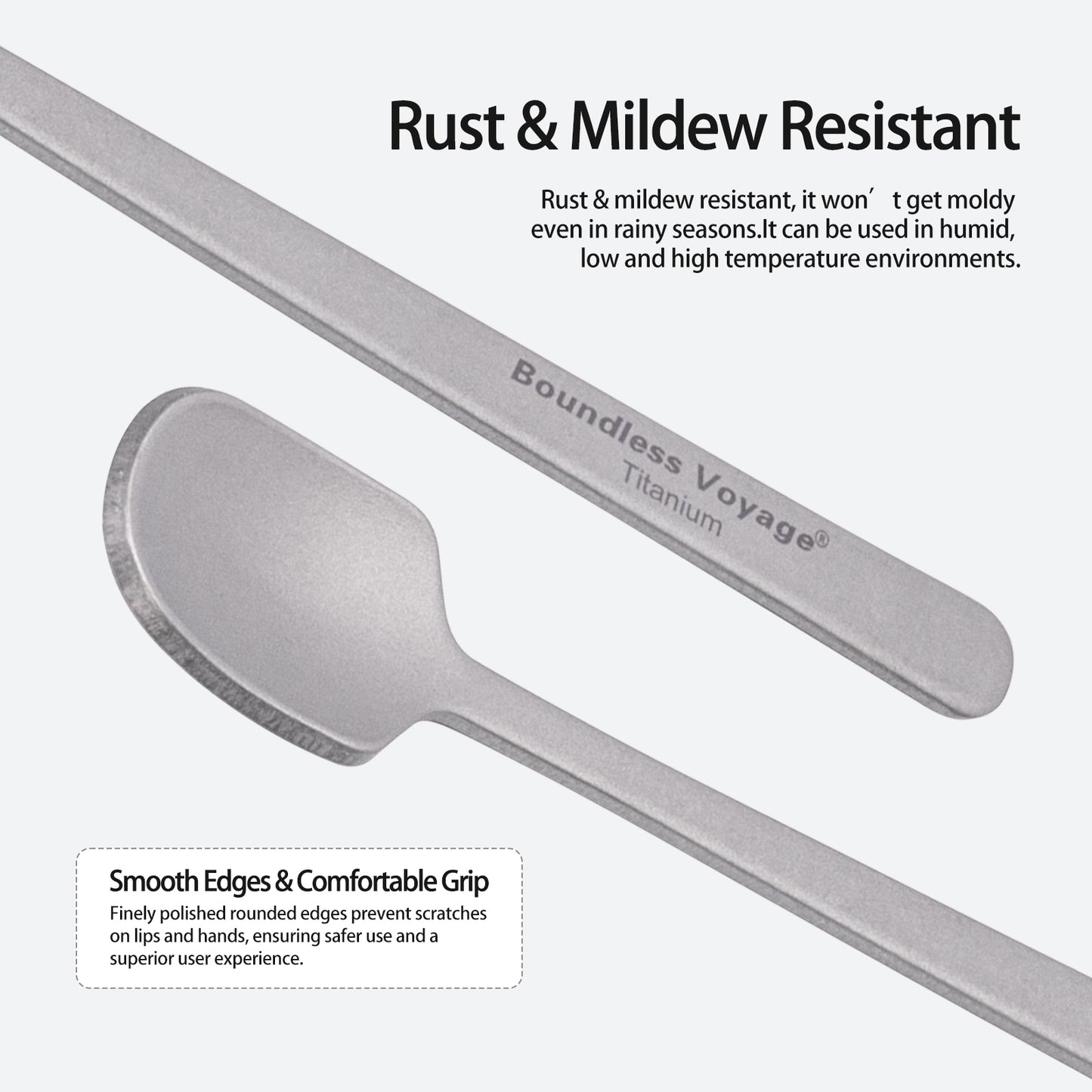 Boundless Voyage TA1 Titanium Mini Coffee Spoon – Ultralight Reusable Espresso & Dessert Spoon for Home, Office, Travel & Camping