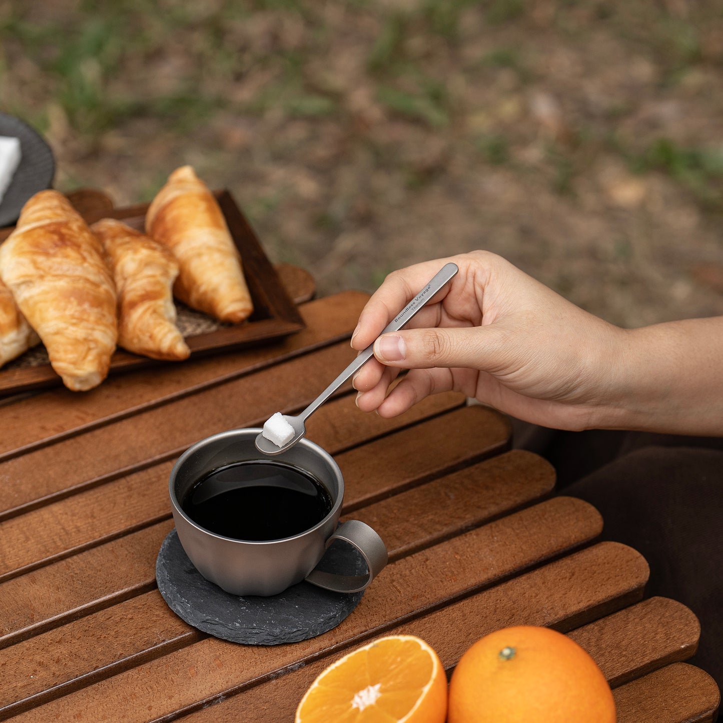 Boundless Voyage TA1 Titanium Mini Coffee Spoon – Ultralight Reusable Espresso & Dessert Spoon for Home, Office, Travel & Camping