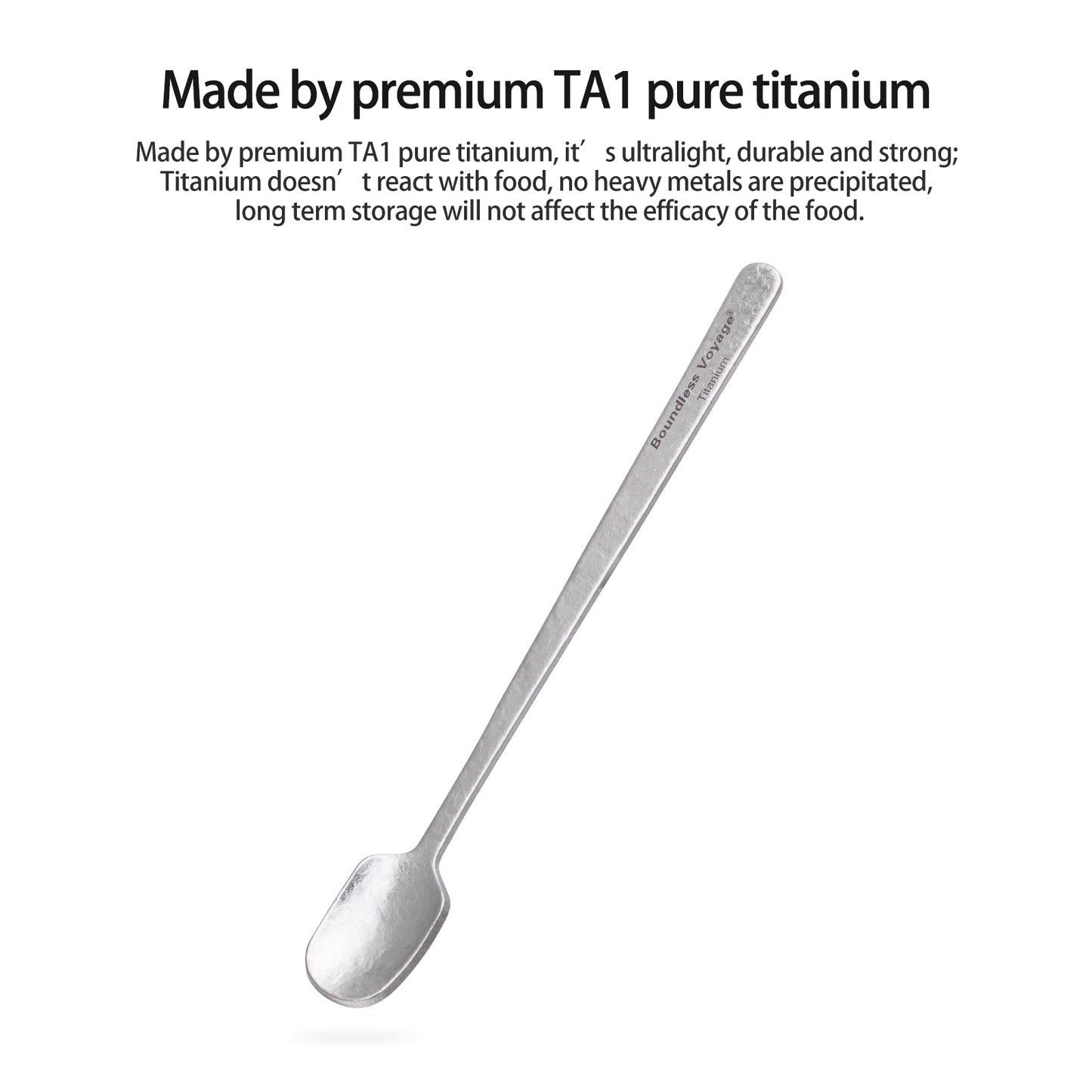Boundless Voyage TA1 Titanium Mini Coffee Spoon – Ultralight Reusable Espresso & Dessert Spoon for Home, Office, Travel & Camping