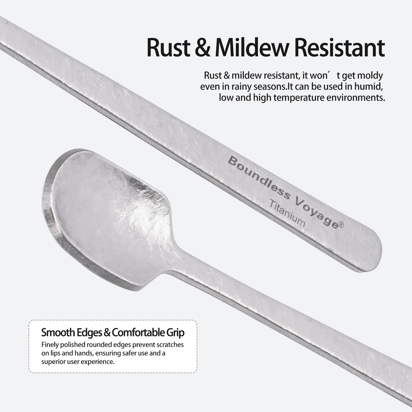 Boundless Voyage TA1 Titanium Mini Coffee Spoon – Ultralight Reusable Espresso & Dessert Spoon for Home, Office, Travel & Camping