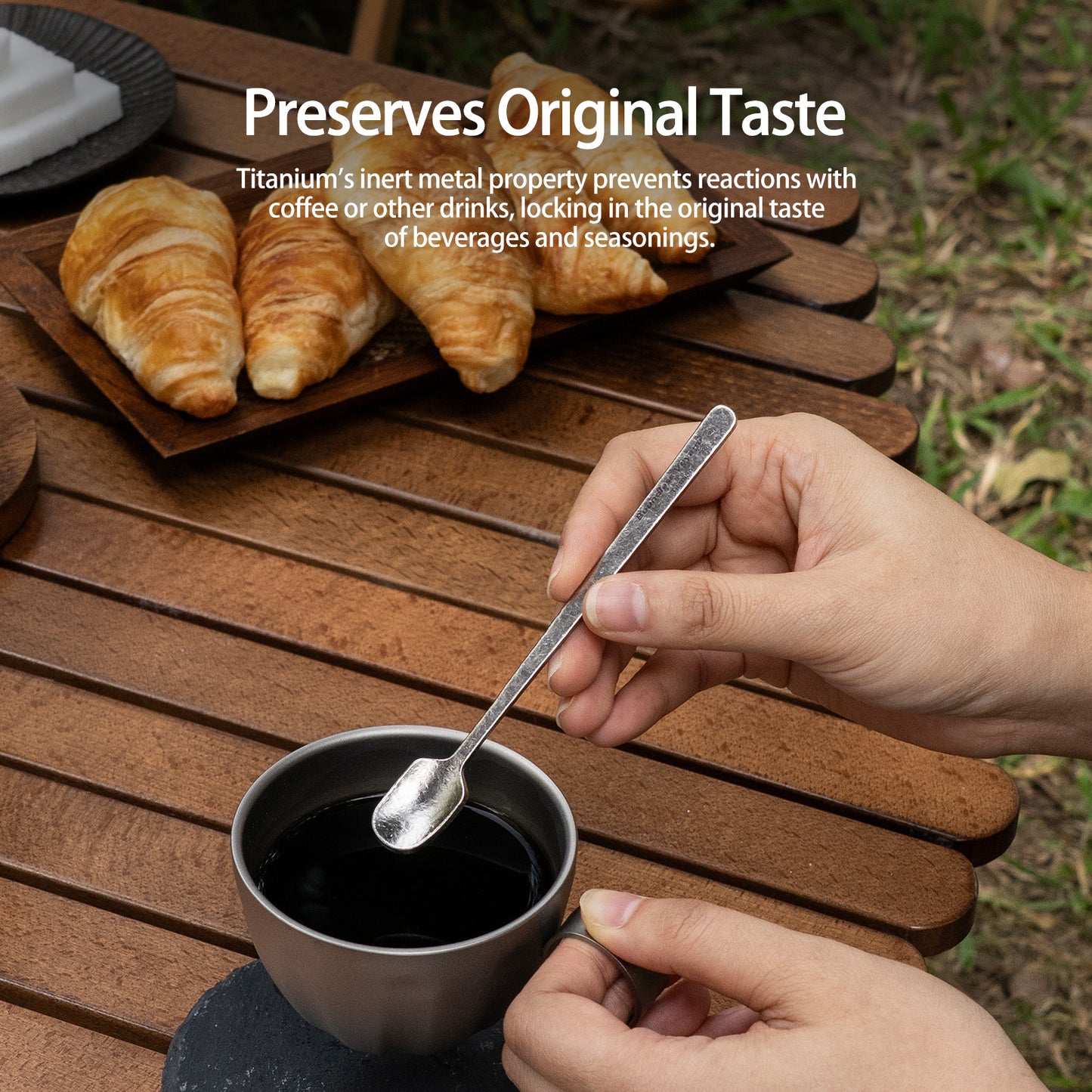 Boundless Voyage TA1 Titanium Mini Coffee Spoon – Ultralight Reusable Espresso & Dessert Spoon for Home, Office, Travel & Camping