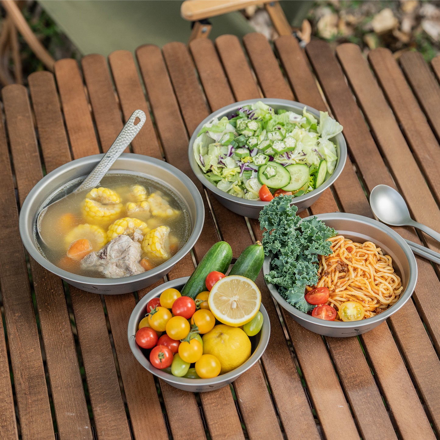 Boundless Voyage Titanium Bowl Rice Soup Salad Serving Bowl Ultralight Outdoor Camping Travel Durable Portable Tableware Set  500ML/750ML/1000ML
