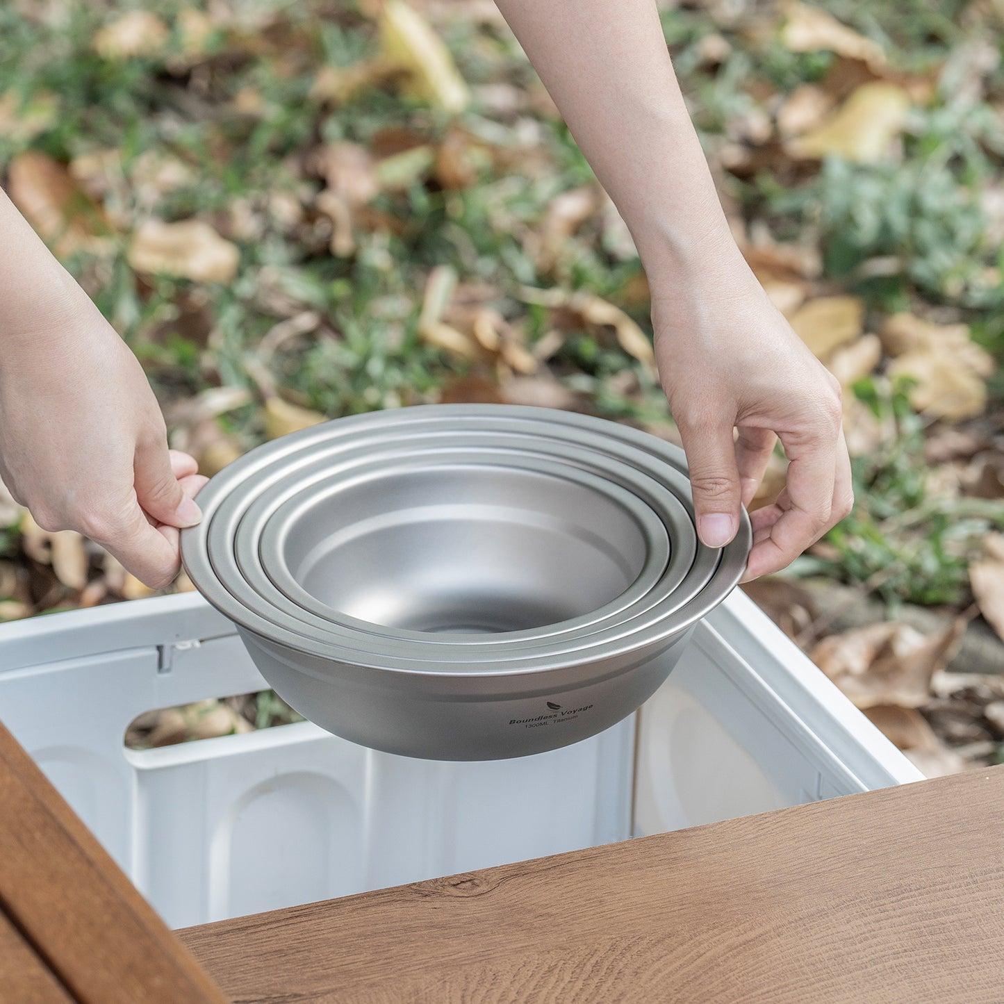 Boundless Voyage Titanium Bowl Rice Soup Salad Serving Bowl Ultralight Outdoor Camping Travel Durable Portable Tableware Set  500ML/750ML/1000ML