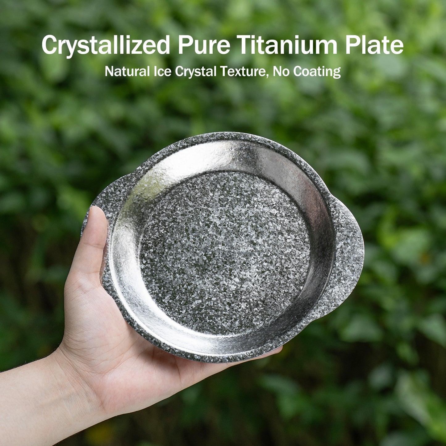 Boundless Voyage 19.4cm Titanium Camping Plate with Handles – Ultralight Stackable Dinner Plate for Outdoor, Picnic & Travel