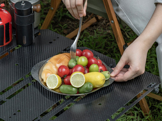 Boundless Voyage 23.2cm Titanium Camping Plate with Handles – Ultralight Stackable Dinner Plate for Outdoor, Picnic & Travel