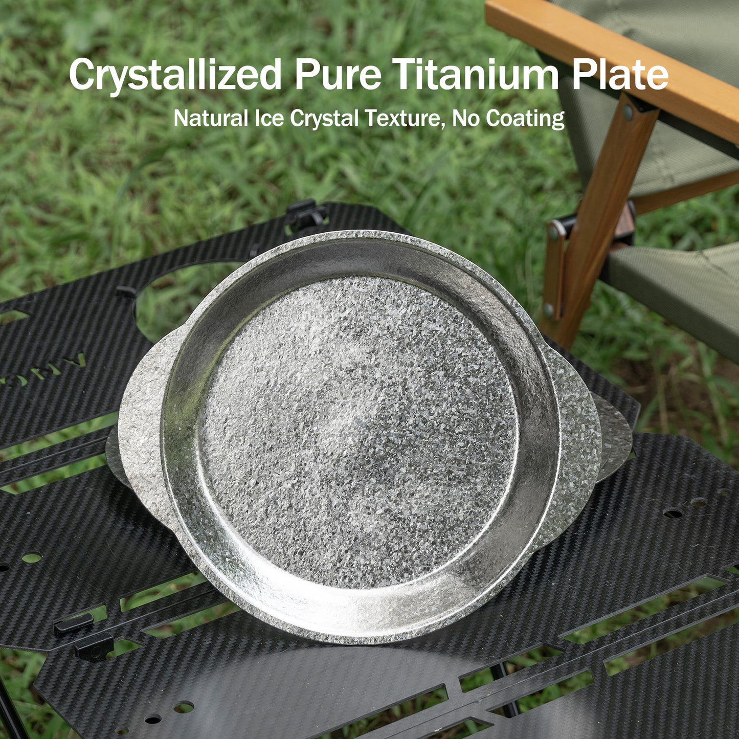 Boundless Voyage 23.2cm Titanium Camping Plate with Handles – Ultralight Stackable Dinner Plate for Outdoor, Picnic & Travel