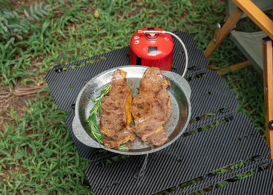 Boundless Voyage 27.3cm Titanium Camping Plate with Handles – Lightweight Stackable Dinner & Serving Plate for Outdoor, Picnic & Travel
