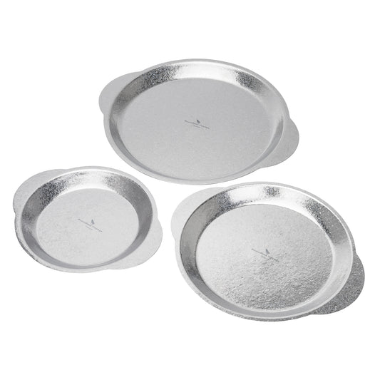 Boundless Voyage 3-Piece Titanium Camping Plate Set with Handles – Stackable TA1 Dinner & Serving Plates for Outdoor, Picnic & Travel