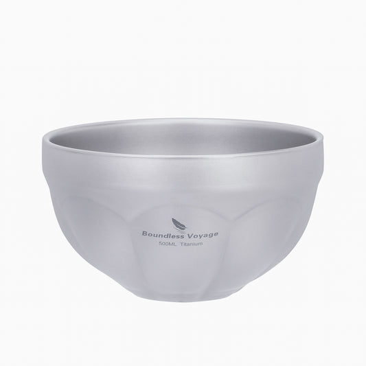 Boundless Voyage 500ml Titanium Double-Wall Bowl – Insulated Oatmeal, Soup & Rice Bowl for Camping, Travel & Everyday Use