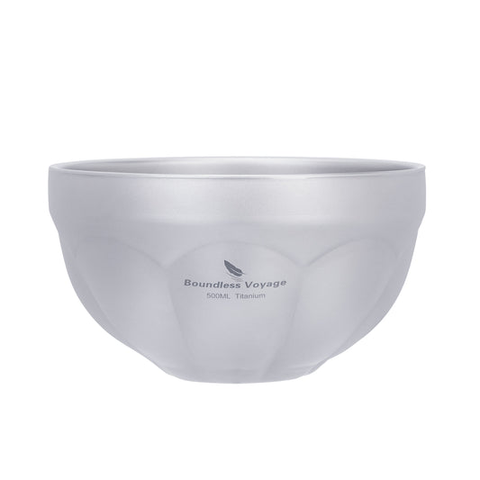 Boundless Voyage 500ml Titanium Double-Wall Bowl – Insulated Oatmeal, Soup & Rice Bowl for Camping, Travel & Everyday Use
